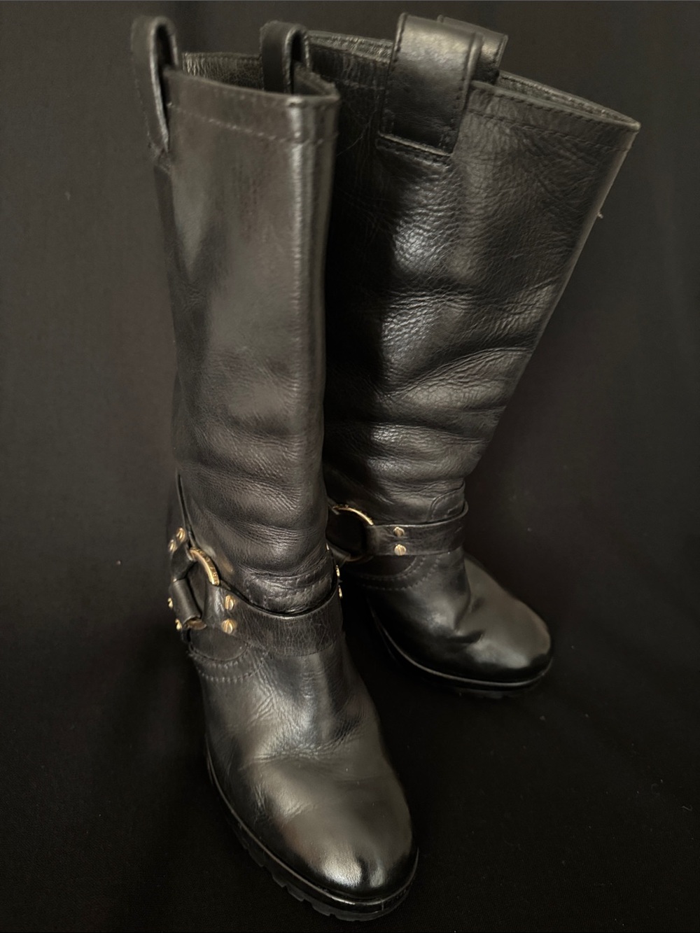 TORY BURCH Leather Harness Boots